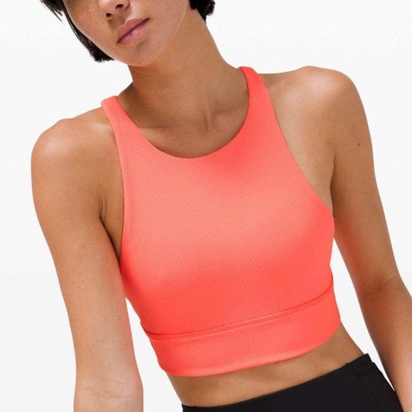 Lululemon Energy Bra High Neck Long Line Rib *Medium Support Size 6 - Picture 1 of 7